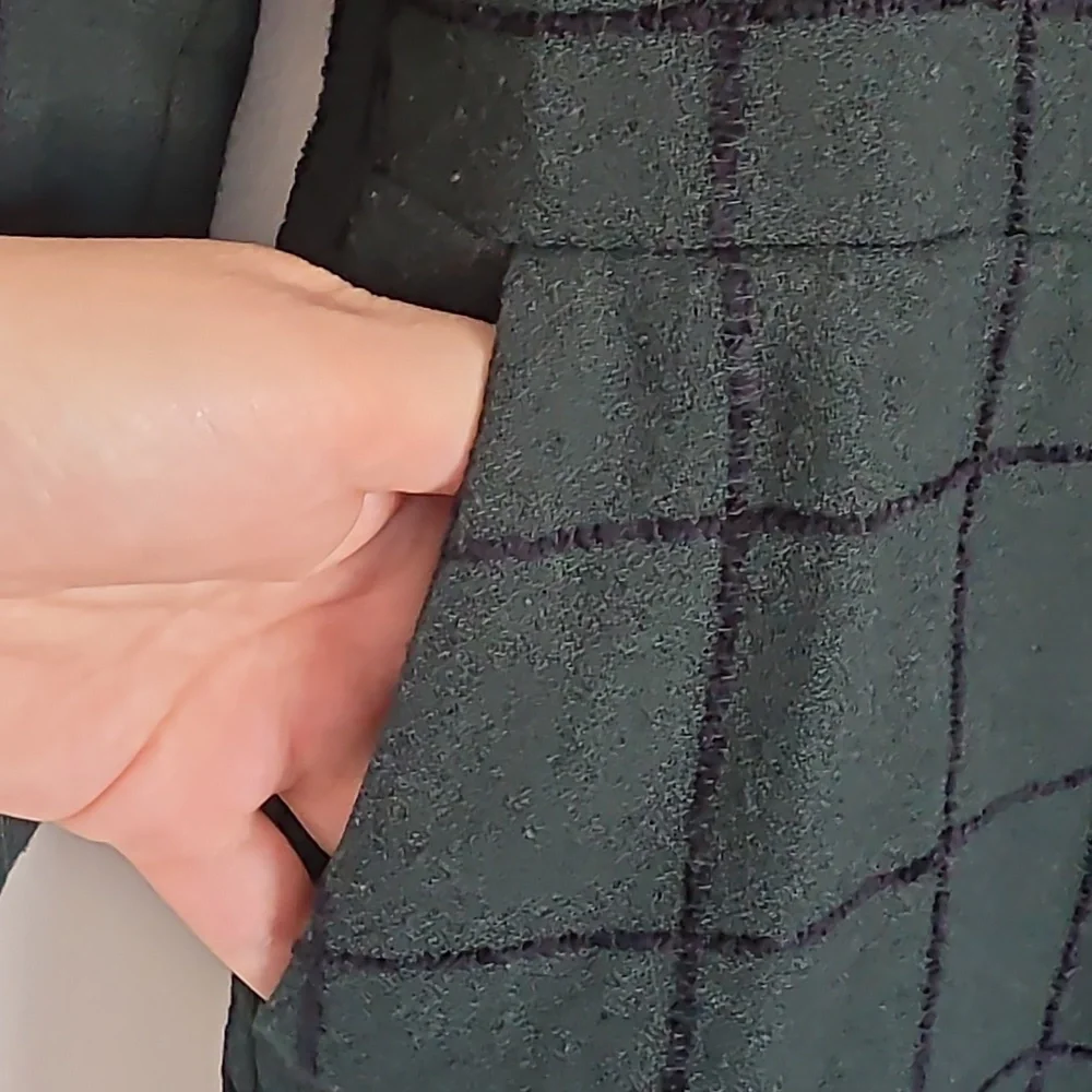 COS | Shirt Dress Plaid Green Sz 6 - Picture 6 of 8